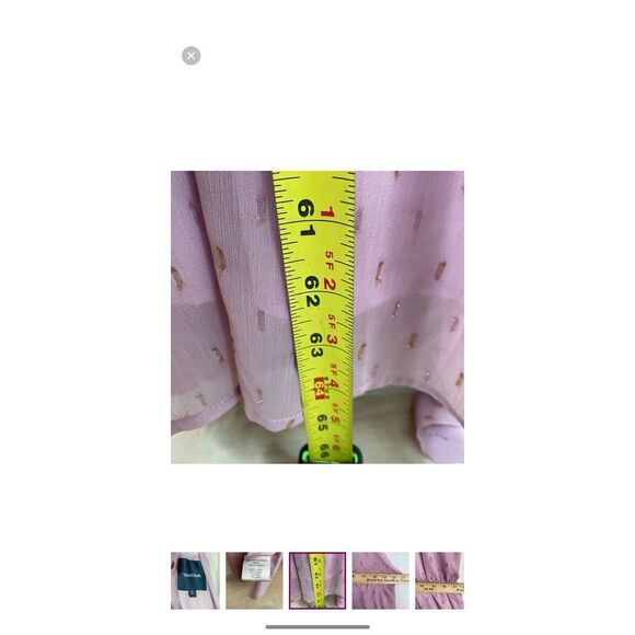 ModCloth‎ Illuminated Elegance Tie Waist Maxi Dress Women 3X Metallic Chiffon - Picture 12 of 12